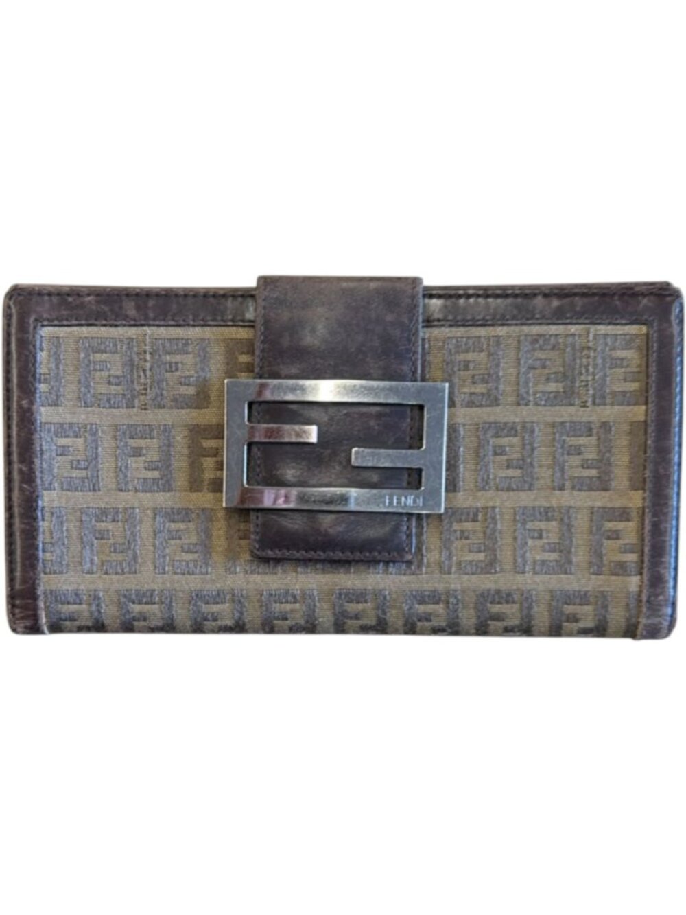 551166CR C1 Fendi Wallet Long Beige PVC